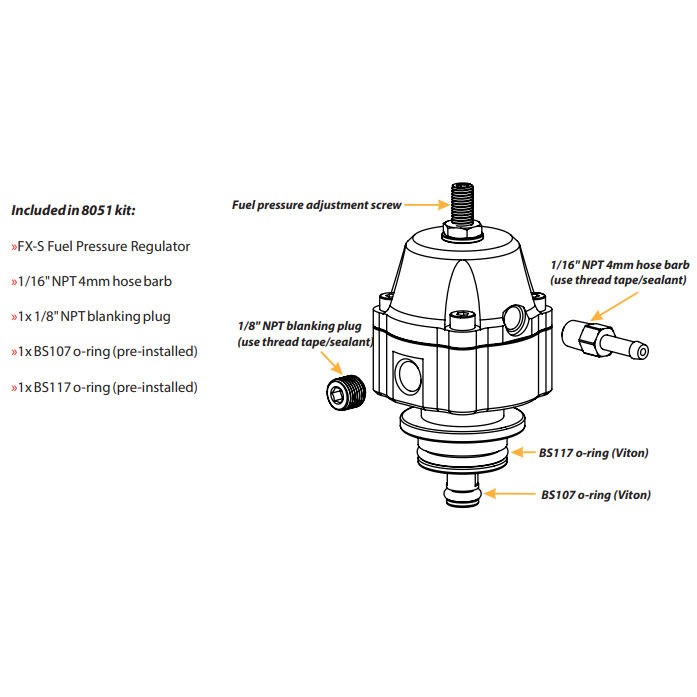 GFB FX-S Fuel Pressure Regulator for Ford Falcon XR6 turbo 4.0L Barra - Go Fast Bits