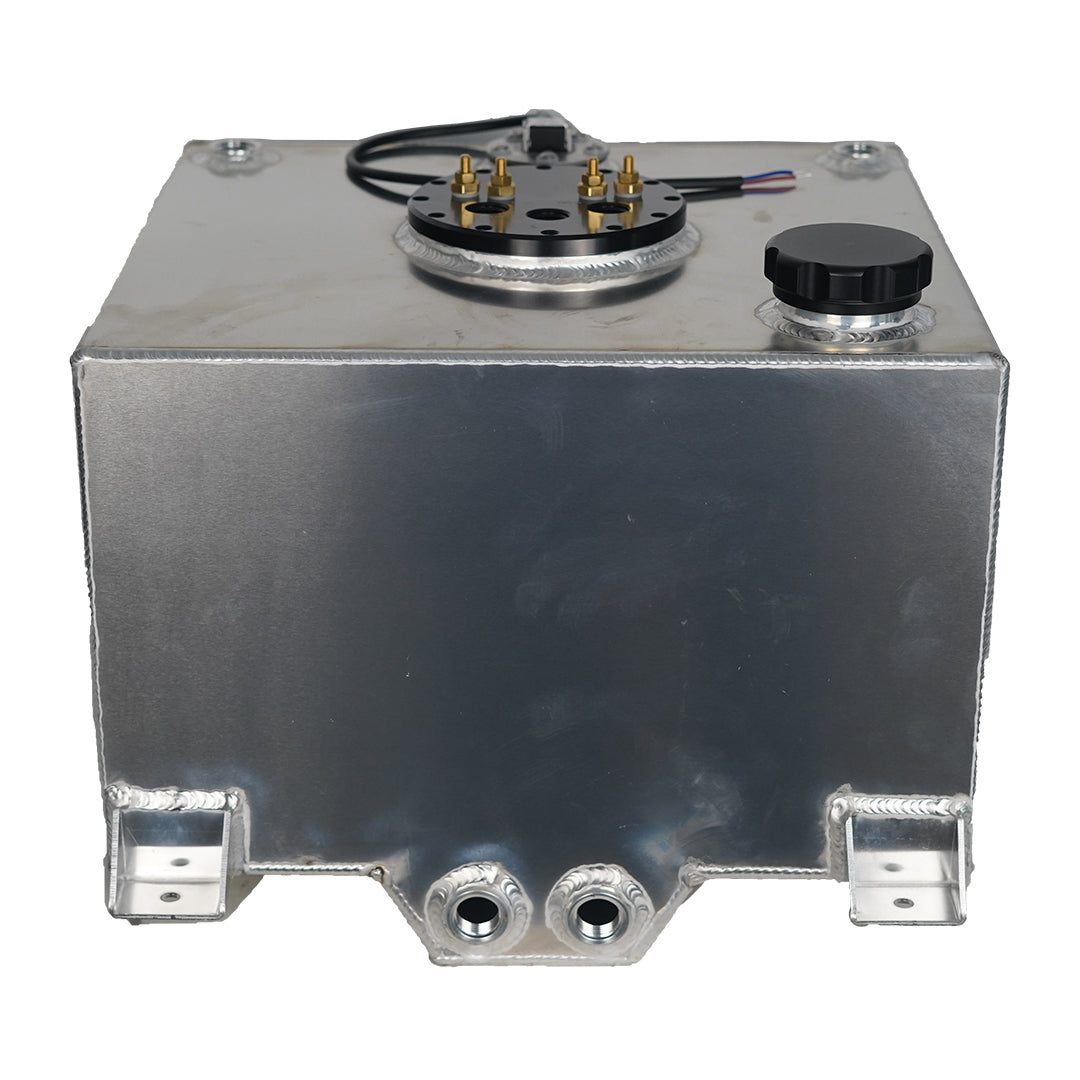 40 Litre Baffled Fuel Cell with Twin Pump Fuel Hanger - Silver - SPEEDUPPERFORMANCE