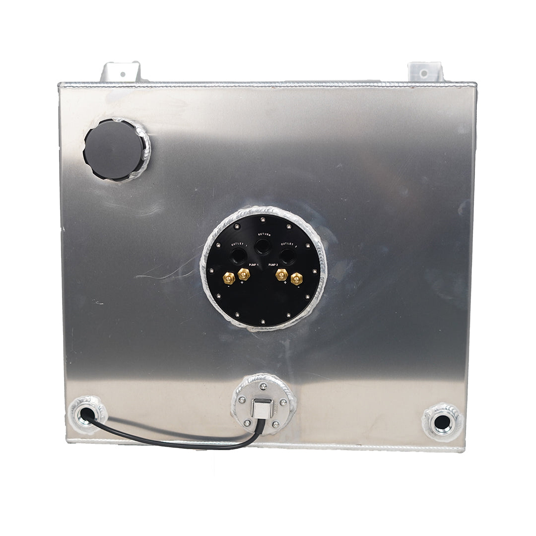 60 Litre Baffled Fuel Cell with Twin Pump Fuel Hanger - Silver - SPEEDUPPERFORMANCE