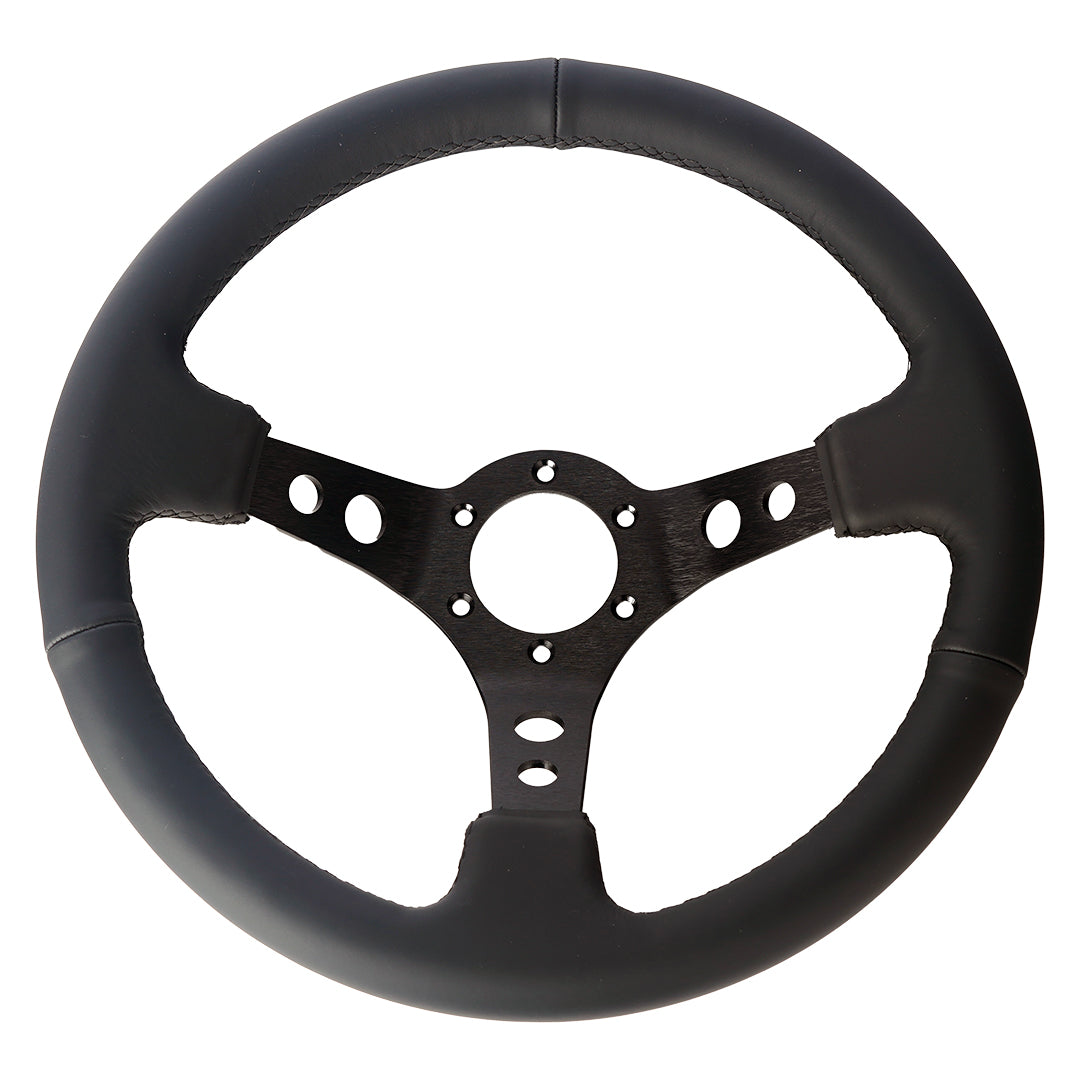 350mm Steering Wheel "The Drifter" - 80mm Deep Dish - Leather - SpeedUpPerformance