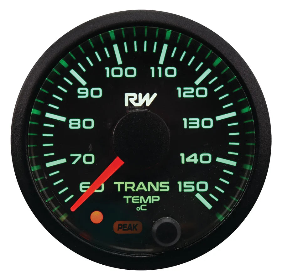 Raceworks 52mm Electronic Trans Temp Gauge & Fitting Kit 60-150 Degree