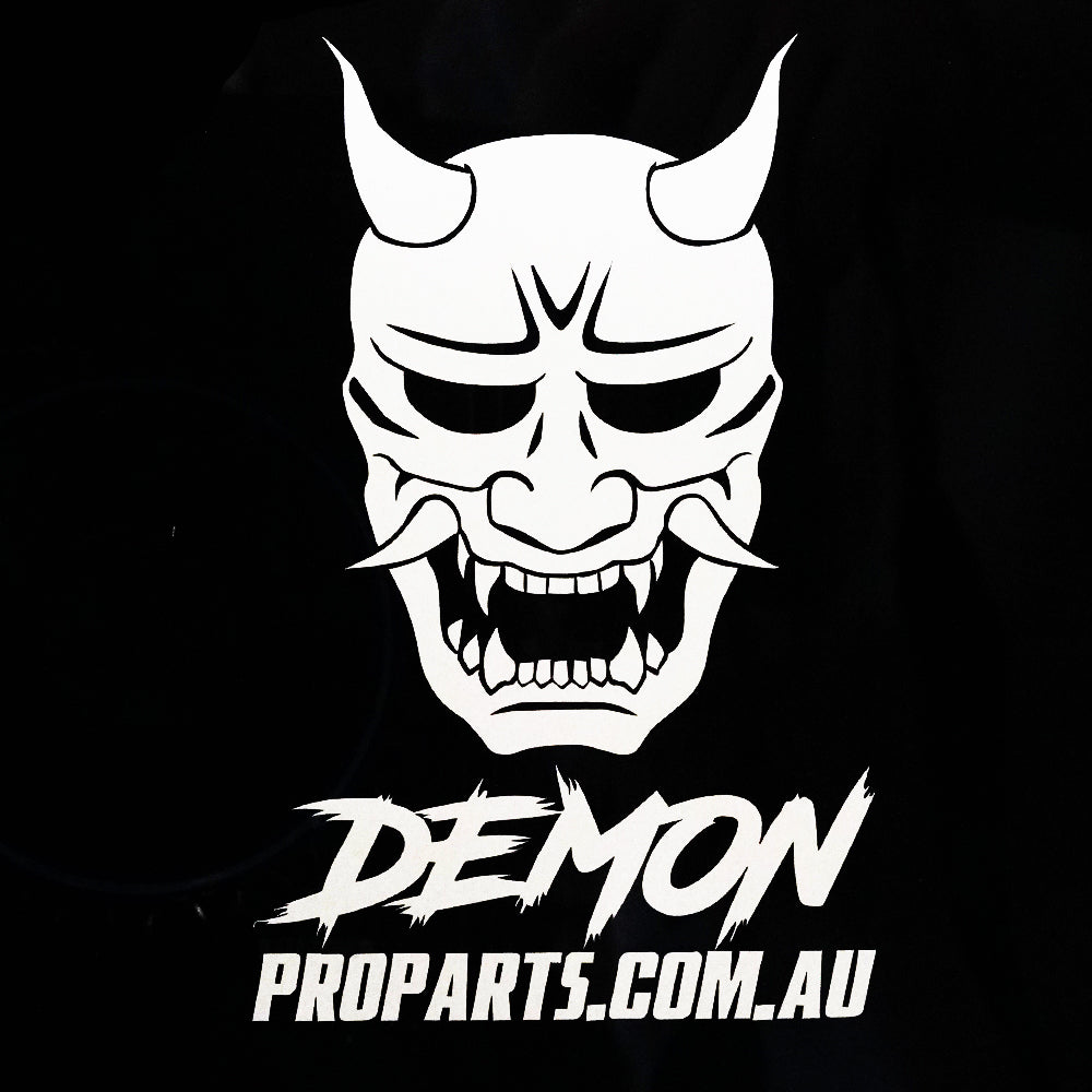 Demon Pro Parts White Vinyl Die-Cut Sticker