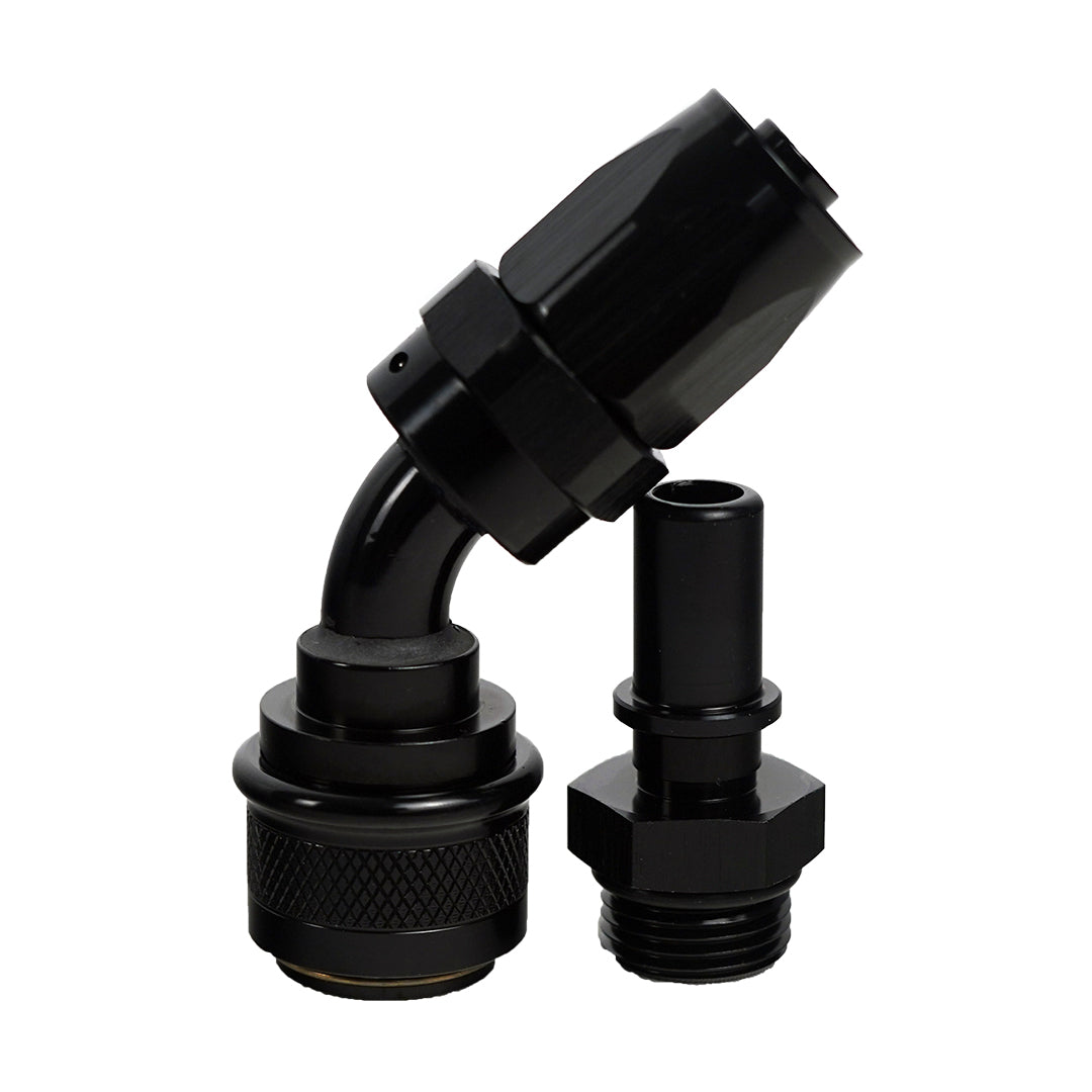 '-8AN Push-Lock Quick Release Fitting - 45 Degree - SpeedUpPerformance
