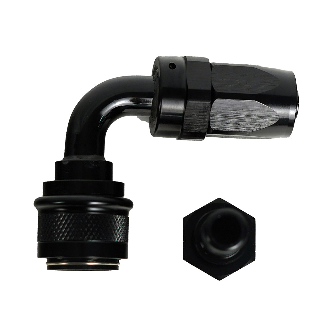 '-8AN Push-Lock Quick Release Fitting - 90 Degree - SpeedUpPerformance
