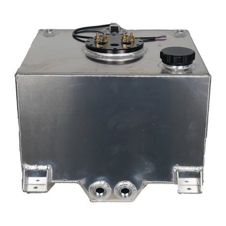 40 Litre Baffled Fuel Cell with Twin Pump Fuel Hanger - Silver - SPEEDUPPERFORMANCE