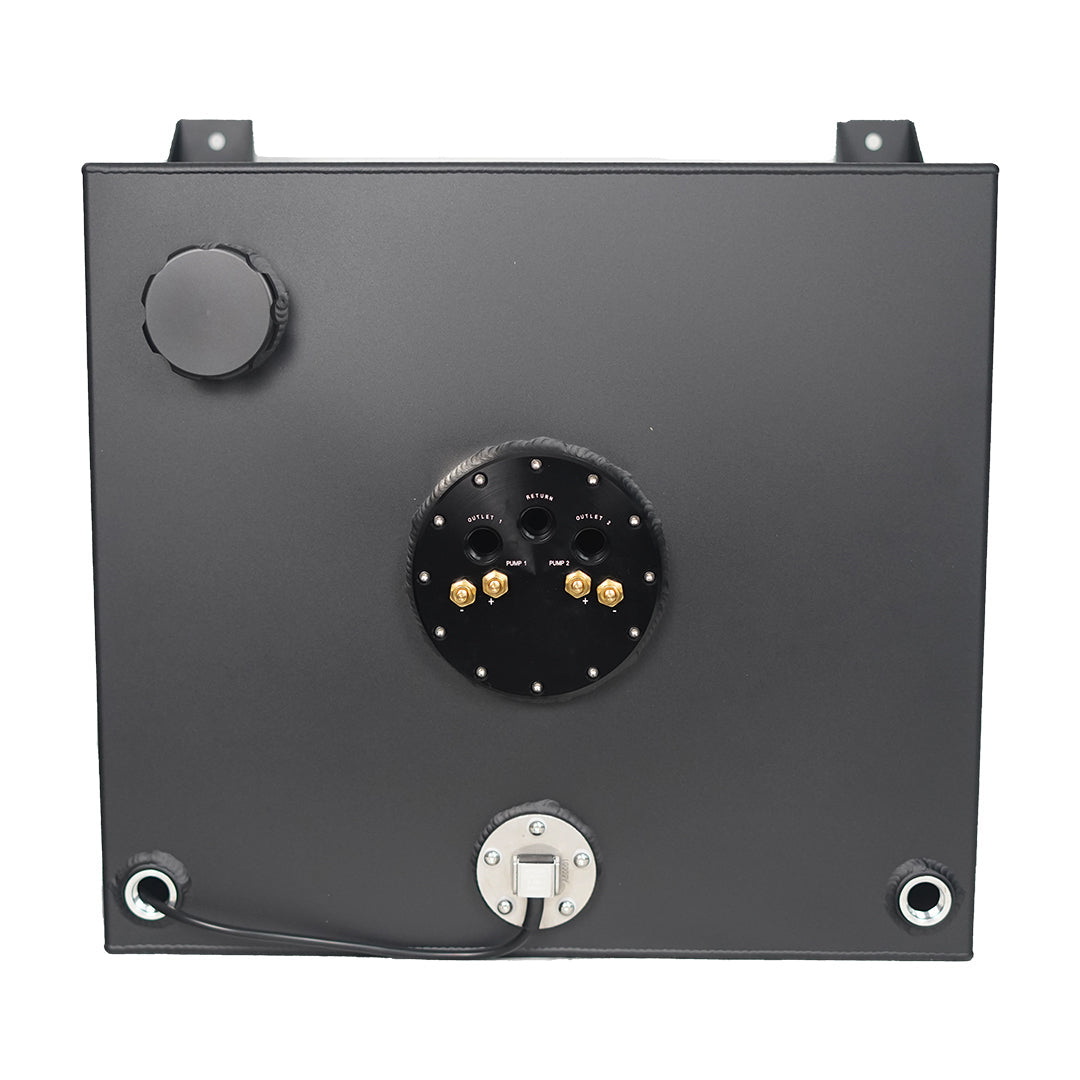 60 Litre Baffled Fuel Cell with Twin Pump Fuel Hanger - Black - SPEEDUPPERFORMANCE