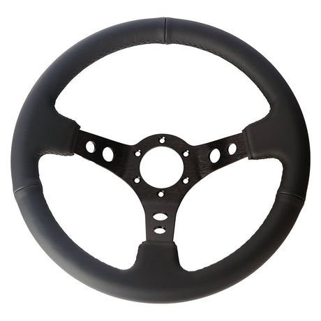 350mm Steering Wheel "The Drifter" - 80mm Deep Dish - Leather - SpeedUpPerformance