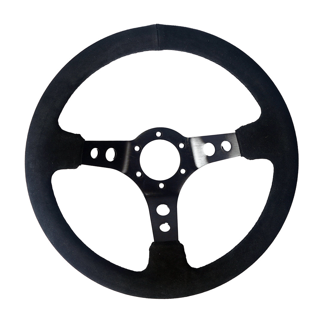 350mm Steering Wheel "The Drifter" - 80mm Deep Dish - Suede - SpeedUpPerformance
